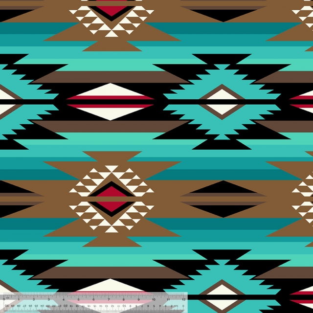 TEAL Raindance Native American Fleece Fabric